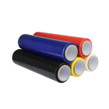 Película extensível de embalagem de palete LLPDE personalizada Película de envolvimento de plástico colorido preto